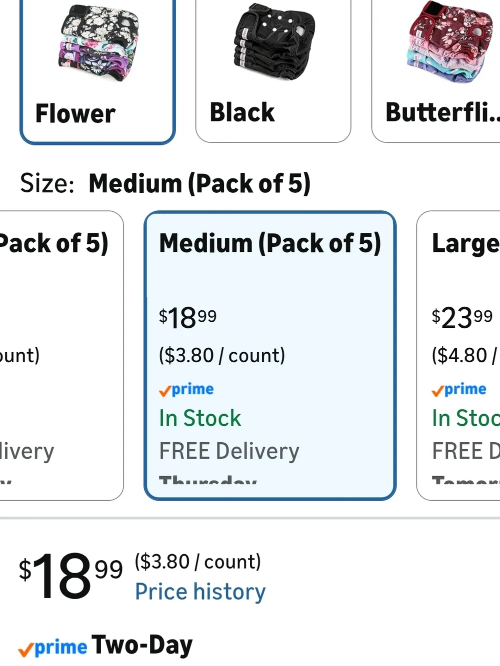 NWOT Floral Reusable Female Dog Diapers - Set of 5